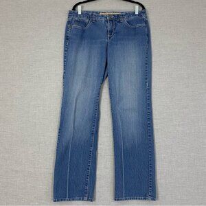 Nine West Vintage America Jeans Sz 14 Mid Rise Straight Leg Blue Jeans